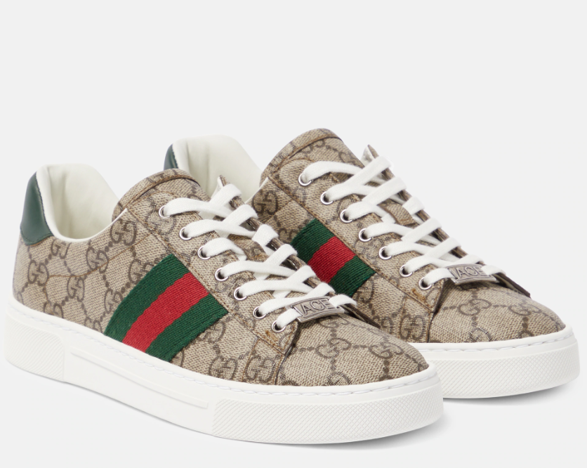 GUCCI Ace leather-trimmed GG Sneakers